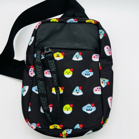 Nike Kids Black Sling Bag with Colorful Emoji Print Like New - Picture 2 of 13